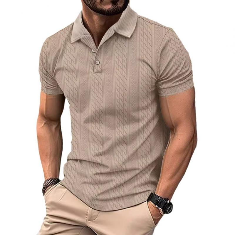 Men's Polo Shirt Cotton Blend Jacquard Texture-1