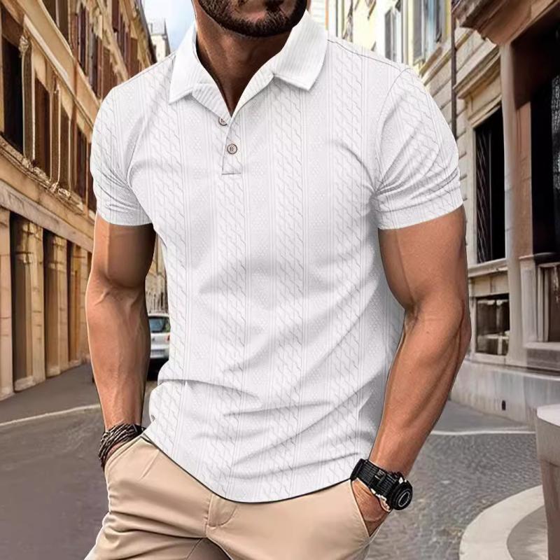 Men's Polo Shirt Cotton Blend Jacquard Texture-6