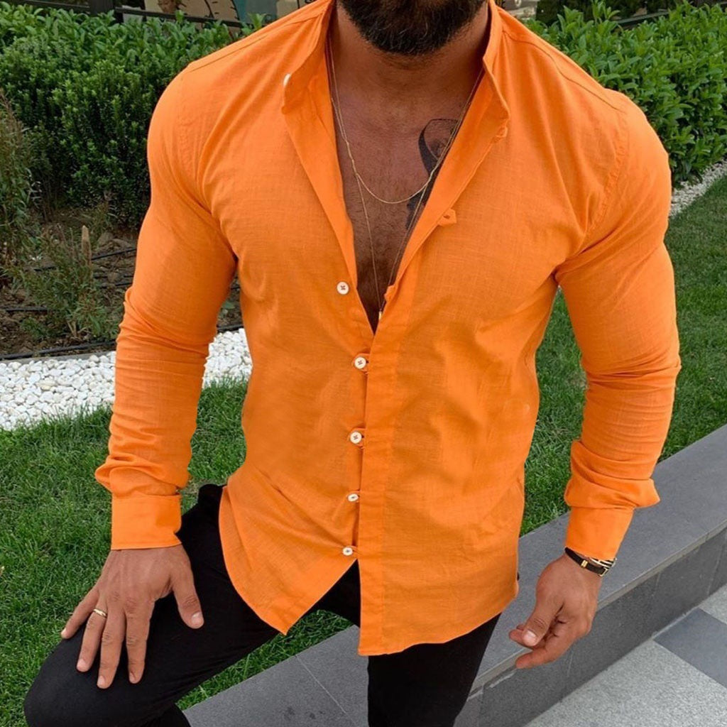 Variant image for Men's Linen Shirt Casual Lightweight Breathable-21