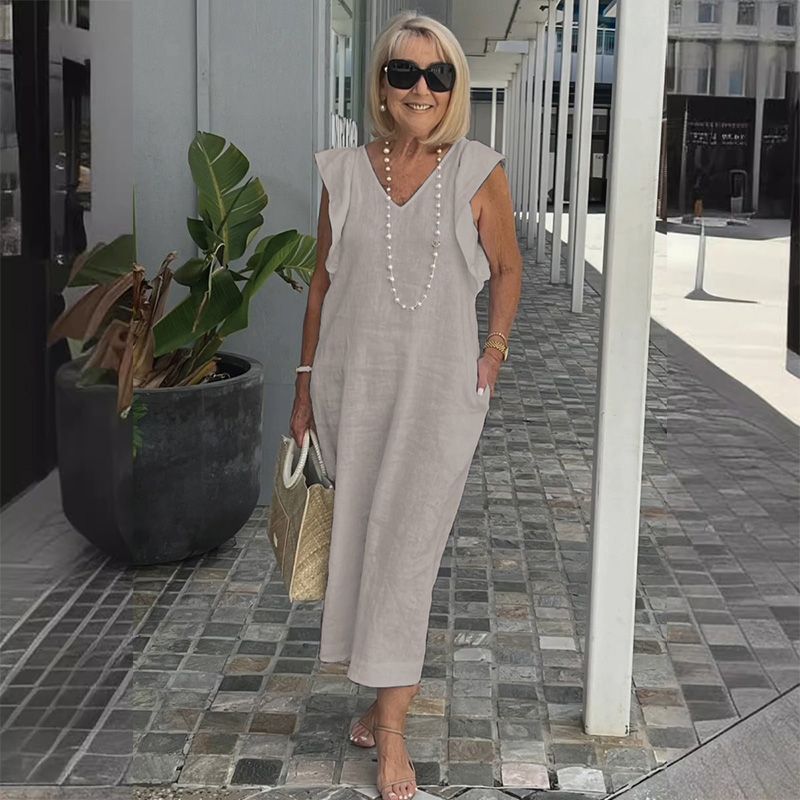 Women's Casual Dress | Cotton Linen Blend Summer Dress-5