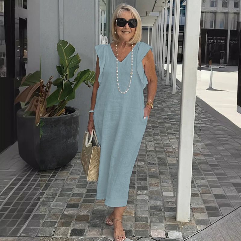 Women's Casual Dress | Cotton Linen Blend Summer Dress-6