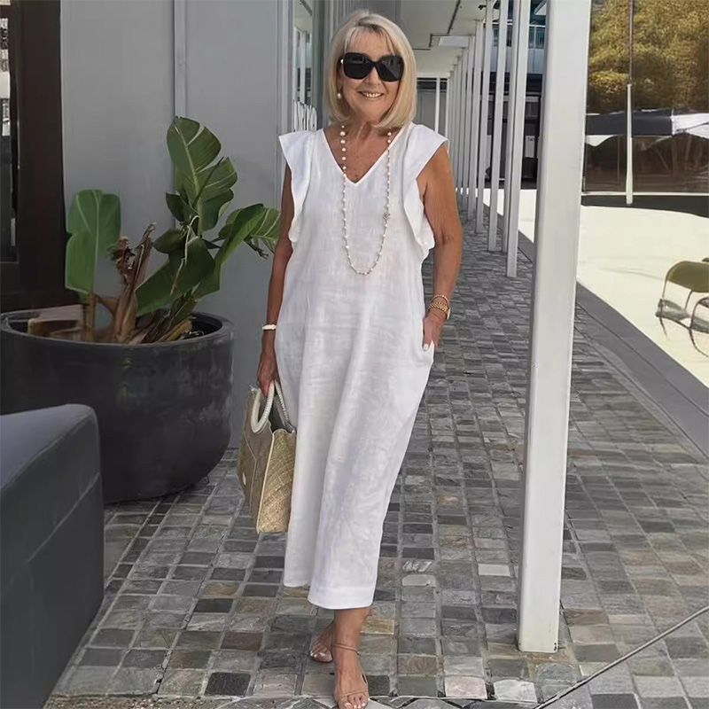 Women's Casual Dress | Cotton Linen Blend Summer Dress-1